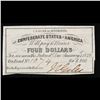 Image 2 : 1861 Confederate States $4 Interest Note Grades Select CU