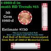 Image 1 : Shotgun Lincoln 1c roll, 1980-d 50 pcs Bank Wrapper.
