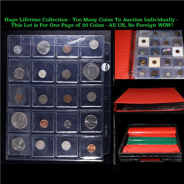 Huge Liifetime Collection - Too Many Coins To Auction Individually - This Lot is For One Page of 20 