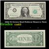 Image 1 : 1963 $1 Green Seal Federal Reserve Note Grades Select CU