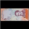 Image 2 : 2018 Venezuela 5 Bolivares Note P# 102 Grades Gem CU