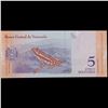 Image 3 : 2018 Venezuela 5 Bolivares Note P# 102 Grades Gem CU