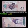 Image 1 : 2013 Venezuela 20 Bolivares Note P# 91F Grades Gem+ CU