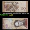 Image 1 : 2015 Venezuela 100 Bolivares Note P# 93I Grades Gem CU
