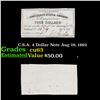 Image 1 : C.S.A. 4 Dollar Note Aug 19, 1862 Grades Select CU