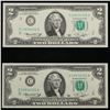 Image 2 : Set of 2 Concecutive 1976 $2 Federal Reserve Note Grades CU