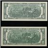 Image 3 : Set of 2 Concecutive 1976 $2 Federal Reserve Note Grades CU