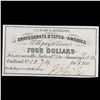 Image 2 : C.S.A. 4 Dollar Note Aug 19, 1862 Grades Choice CU
