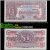Image 1 : Set of 2 Concecutive 1950 Great Britain Military Payment 1 Pound Note P# m22A Grades CU
