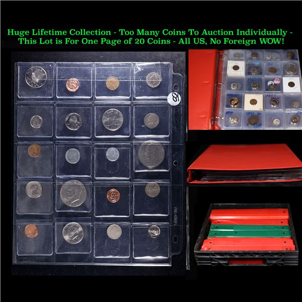 Huge Liifetime Collection - Too Many Coins To Auction Individually - This Lot is For One Page of 20 