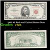 Image 1 : 1963 $5 Red seal United States Note Grades vf+