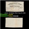 Image 1 : C.S.A. 20 Dollar Note Aug 19, 1861 Grades Choice AU/BU Slider