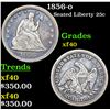 Image 1 : 1856-o Seated Liberty Quarter 25c Grades xf
