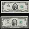 Image 2 : 2x Consecutive 1976 $2 Federal Reserve Notes (Philadelphia, PA) All CU! Grades Brilliant Uncirculate