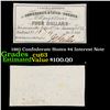 Image 1 : 1861 Confederate States $4 Interest Note Grades Select CU
