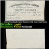 Image 1 : 1861 Confederate States $20 Interest Note Grades Select CU