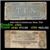 Image 1 : 1864 $10 Confederate Note, T68 Grades vf+