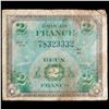 Image 3 : 1944 France 2 Franc Note (WW2 Allied Currency) P# 114B Grades vf+