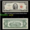 Image 1 : 1963 $2 Red seal United States Note Grades Choice AU/BU Slider