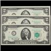Image 6 : Set of 3 Concecutive 1976 $2 Federal Reserve Note Grades CU