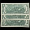 Image 7 : Set of 3 Concecutive 1976 $2 Federal Reserve Note Grades CU