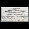 Image 2 : C.S.A. 4 Dollar Note Aug 19, 1862 Grades Choice CU