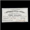 Image 2 : C.S.A. 4 Dollar Note Aug 19, 1862 Grades Choice CU
