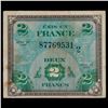 Image 3 : 1944 France 2 Franc Note (WWII Allied Currency) P# 114A Grades vf++