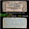 Image 1 : 1864 $10 Confederate Note, T68 Grades vf+