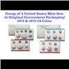 Image 1 : Group of 2 United States Mint Proof Sets 1972-1973 In Original Government Packaging 11 coins