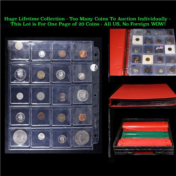 Huge Liifetime Collection - Too Many Coins To Auction Individually - This Lot is For One Page of 20 