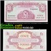 Image 1 : 2x Consecutive 1962 4th Series British Armed Forces 1 Pound Special Voucher, CU! P# M36a Grades Gem 