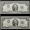 Image 2 : 2x Consecutive 1976 $2 Federal Reserve Notes (Philadelphia, PA) All CU! Grades Brilliant Uncirculate