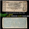 Image 1 : 1864 $10 Confederate Note, T68 Grades Select AU