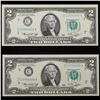 Image 2 : 2x Consecutive 1976 $2 Federal Reserve Notes (Philadelphia, PA) All CU! Grades Brilliant Uncirculate