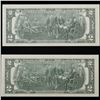 Image 3 : 2x Consecutive 1976 $2 Federal Reserve Notes (Philadelphia, PA) All CU! Grades Brilliant Uncirculate