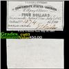 Image 1 : C.S.A. 4 Dollar Note Aug 19, 1862 Grades Select CU