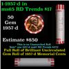 Image 1 : Shotgun Lincoln 1c roll, 1957-d 50 pcs Bank Wrapper.