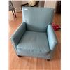 Image 1 : Powder Blue Designer Leather Chair - Excellent Condition!