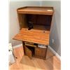 Image 2 : Vintage Wood Bookshelf With Pull Down Cover - 25L x 18D x 46H