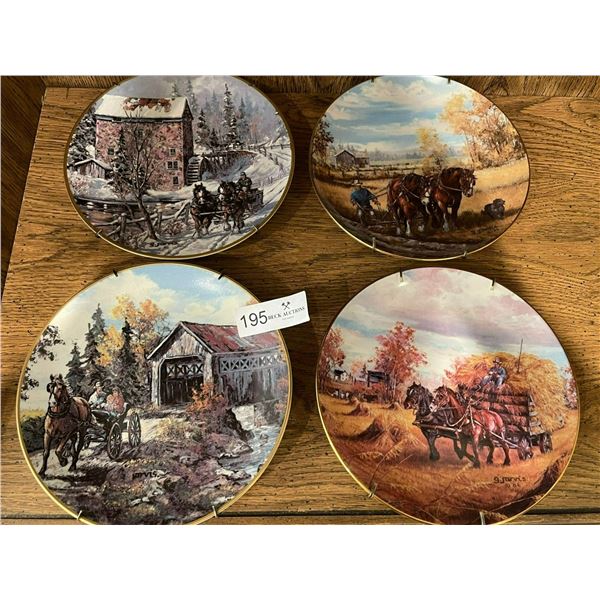 Limited Edition Franklin Mint Collectors Plates - Country Theme - by Georga Jarvis & Hangers!