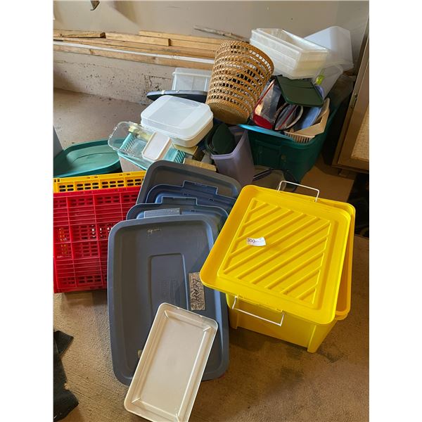 Large Assortment of Storage Bins