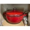 Image 2 : Lodge Large Red Cast Iron Pot - Excellent Condition!! High Value!!