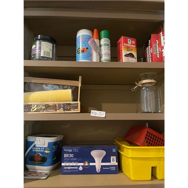 Assortment of Garage/Household Care Supplies