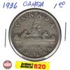 Image 1 : Canada Silver Dollar 1936 (SEE PICS!)