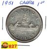 Image 1 : Canada Silver Dollar 1951 (SEE PICS!)