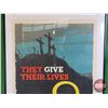 Image 2 : Framed Poster "They Give Their Lives Do You Lend Your Savings?" (Frame Measures: 36"H x 24"W) (SEE P