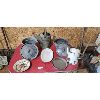 Image 1 : NO RESERVE Collection of vintage pots, pans ,plates, watering can kettle