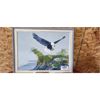 Image 3 :  NO RESERVE Collection of Cash miniature woven pictures and oil painting of an eagle landing 
