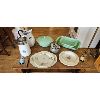 Image 2 : NO RESERVE Collection of vintage trays, water jug ,3 replica jadeite pieces, misc cookie cutters